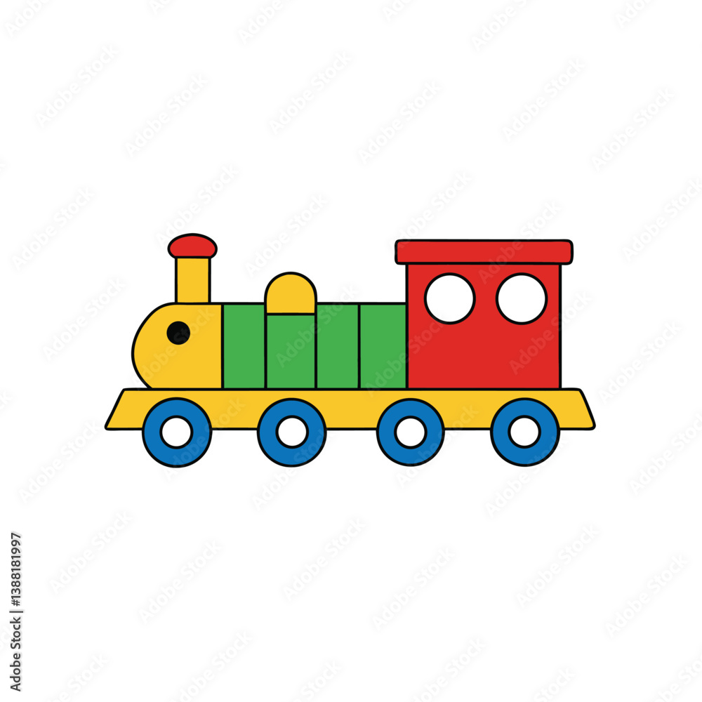 Naklejka premium toy train isolated on white background