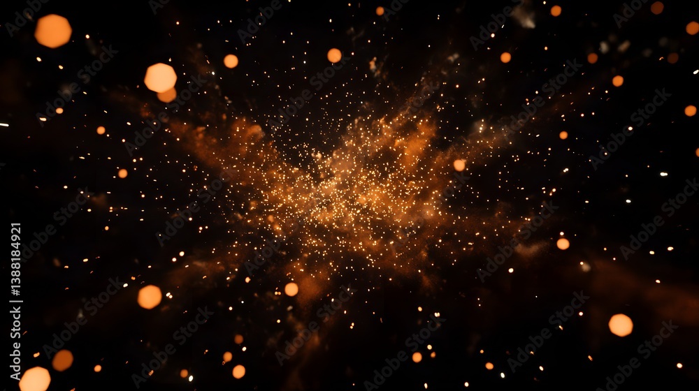 Obraz premium A vibrant fireworks display reflected on a serene frozen lake creating a stunning visual