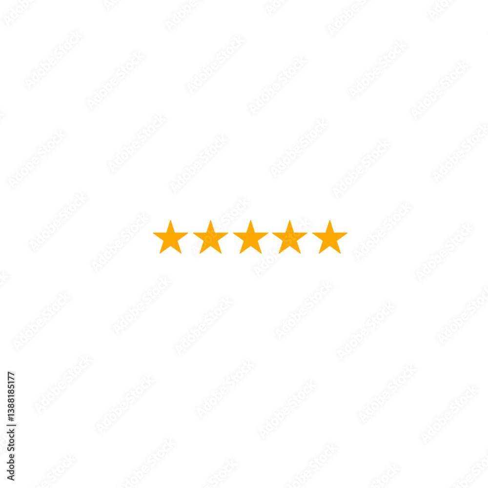 Five star icon logo flat vector design