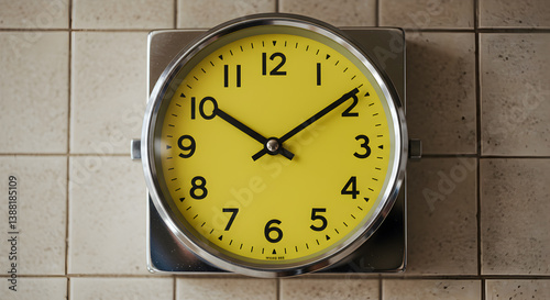 Wallpaper Mural Retro Kitchen Clock With Bold Numerals as a Focal Point Torontodigital.ca