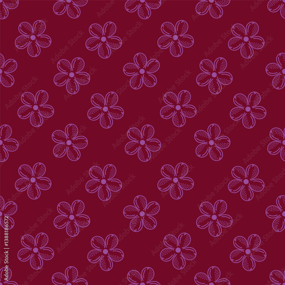 Seamless Daisy Floral Ditsy Pattern In Vector Seamless Daisy Floral Ditsy Pattern In Vector