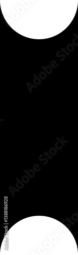 Long black rectangle with concave curves on two opposite sides.