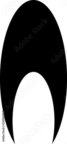 Long black oval shape with a concave curve on one side.
