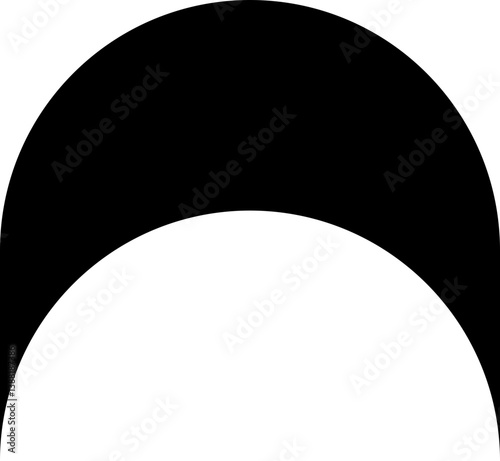 Filled black concave shape with rounded side and concave opposite side.
