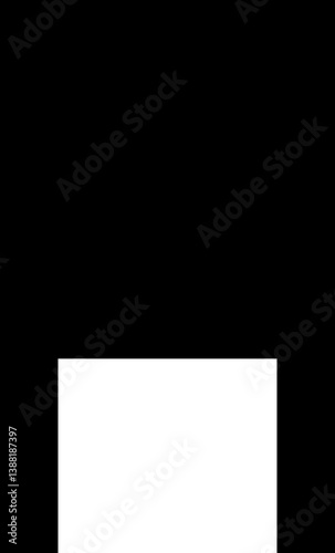 Filled black concave rectangle with one squared concave side.