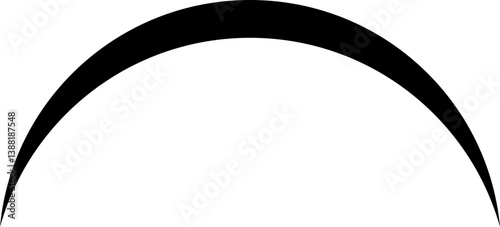 Filled black shape with small concave and convex opposite sides.