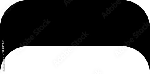 Filled black square with rounded corners and a concave side.