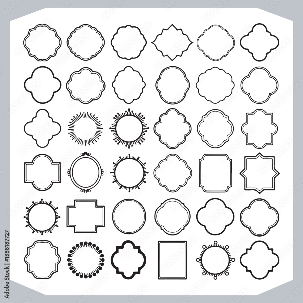 Ornamental Decorative Frames and Calligraphic Label Collection for Vintage Designs