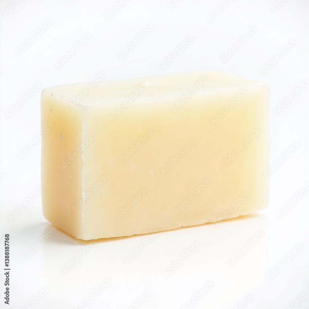 Isolated natural soap bar on white background for skincare and personal hygiene
