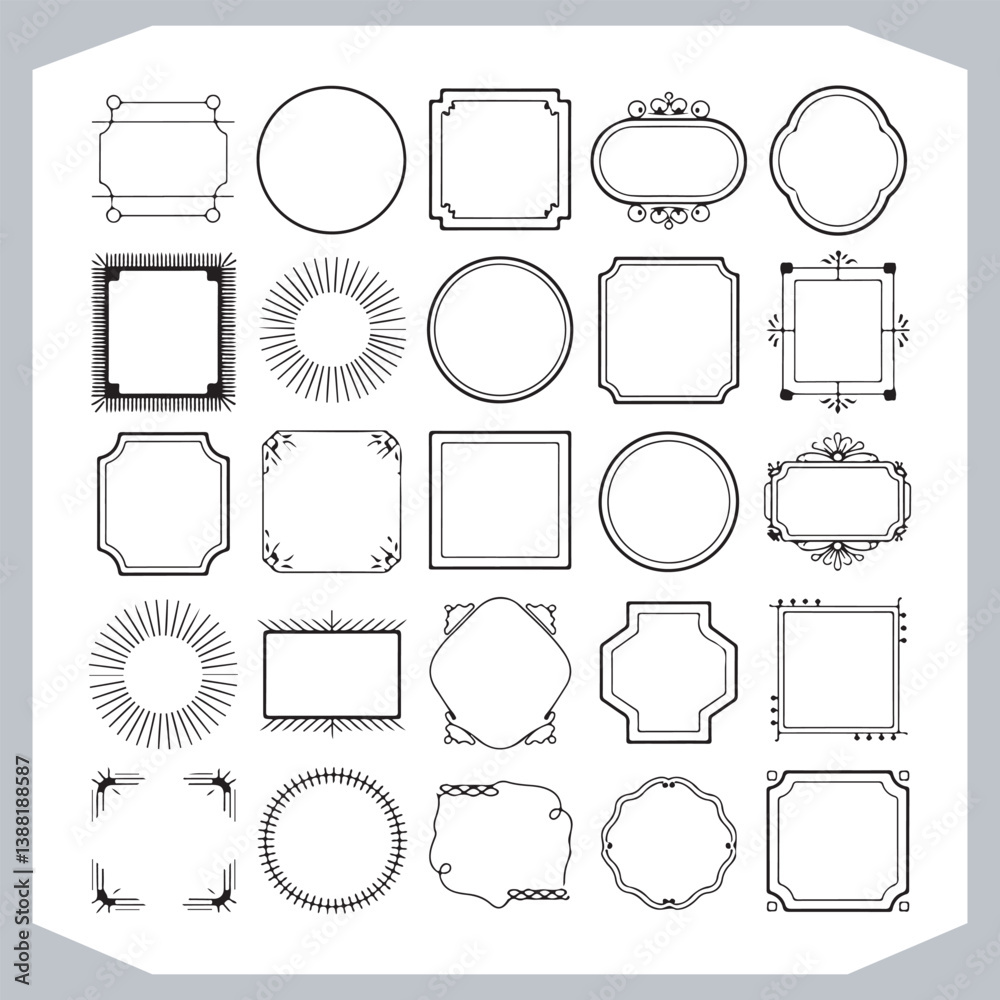 Ornamental Decorative Frames and Calligraphic Label Collection for Vintage Designs