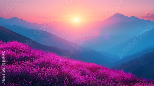 Dreamy sunrise landscape