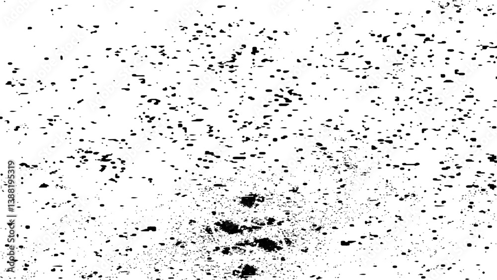Obraz premium Abstract vector noise. Small particles of debris and dust. Distressed uneven background. Grunge texture overlay with rough and fine grains isolated on white background. Vector illustration.