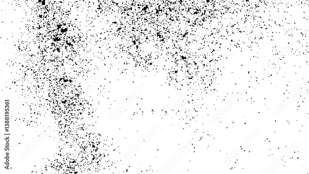 Abstract vector noise. Small particles of debris and dust. Distressed uneven background. Grunge texture overlay with rough and fine grains isolated on white background. Vector illustration. Abstract vector noise. Small particles of debris and dust. Distressed uneven background. Grunge texture overlay with rough and fine grains isolated on white background. Vector illustration.