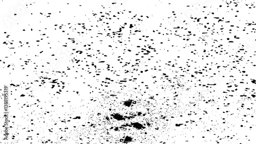 Abstract vector noise. Small particles of debris and dust. Distressed uneven background. Grunge texture overlay with rough and fine grains isolated on white background. Vector illustration.