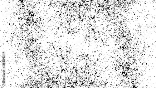 Abstract vector noise. Small particles of debris and dust. Distressed uneven background. Grunge texture overlay with rough and fine grains isolated on white background. Vector illustration.