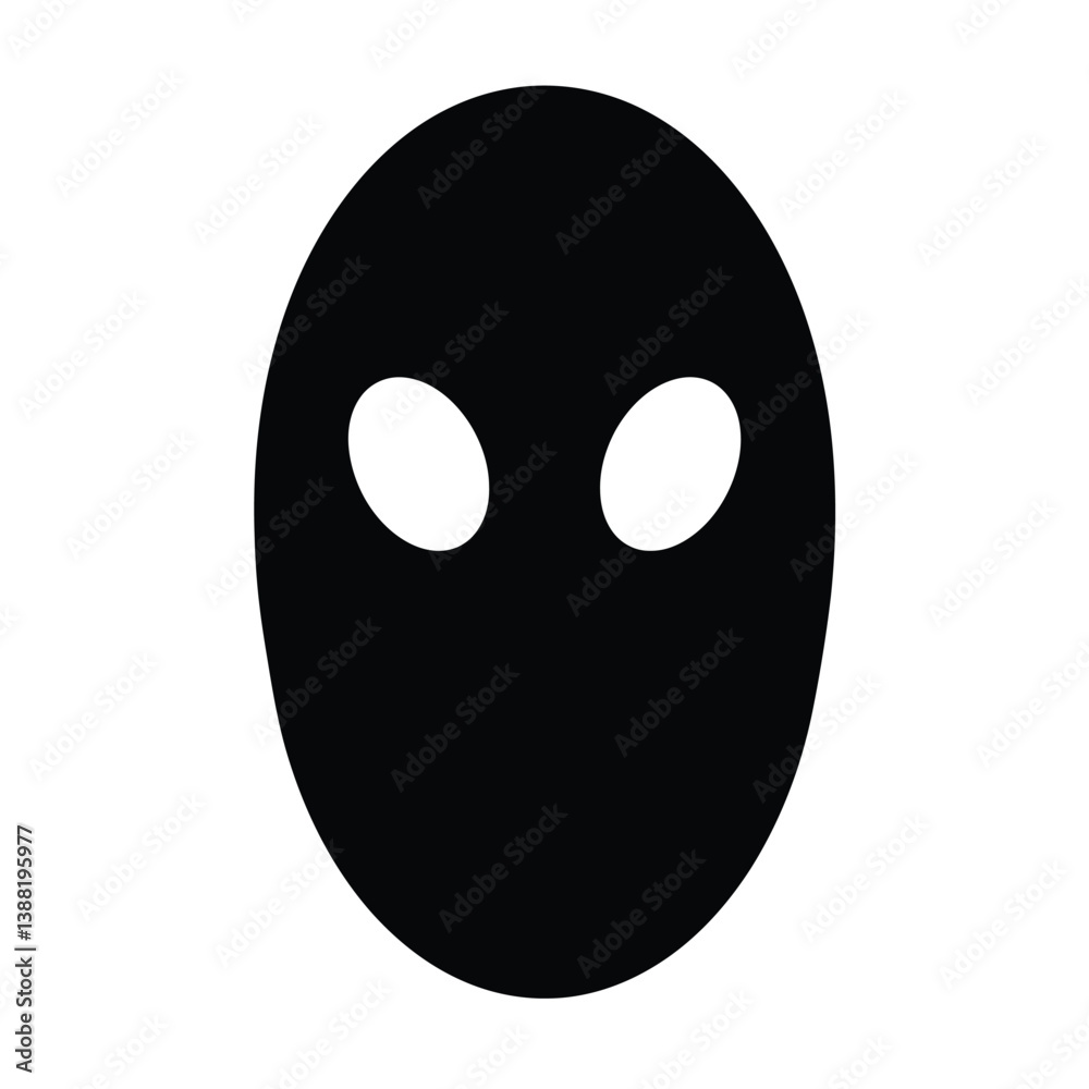Fototapeta premium silhouette vector illustration of a Ghost Eyes icon on a white background 