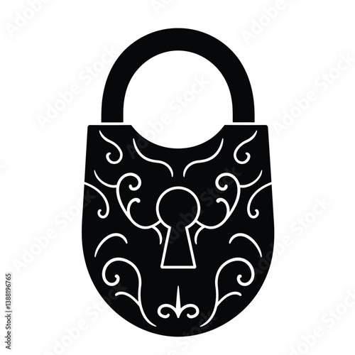 Silhouette vector illustration of a Arcane Lock icon on a white background 