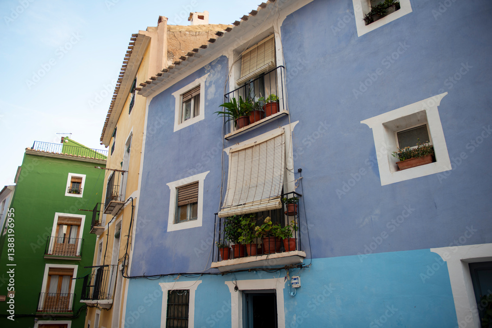 Naklejka premium VILLAJOYOSA DETALLES PUEBLO MEDITERRANEO 2025 VILLAJOYOSA DETAILS MEDITERRANEAN VILLAGE 2025