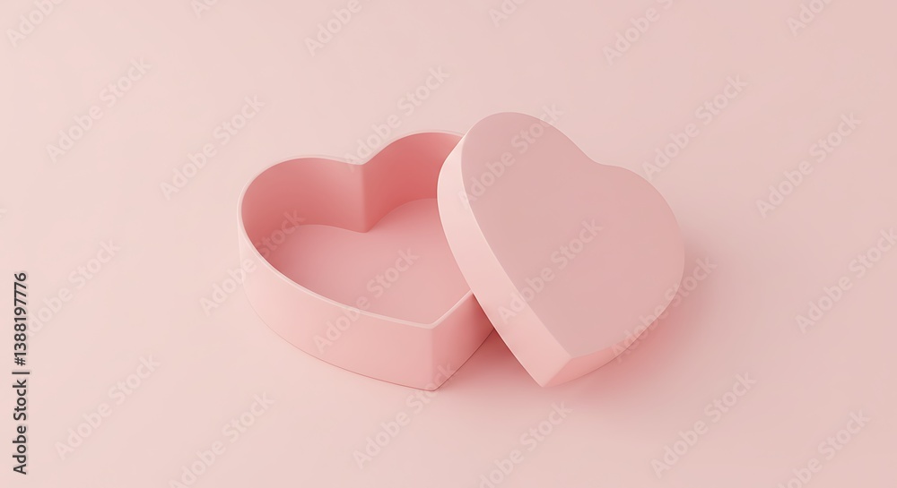 Gentle Pink Heart Gift Box: Awaiting Love's Embrace AI Generated Gentle Pink Heart Gift Box: Awaiting Love's Embrace AI Generated