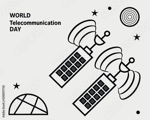 World Telecommunication Day: Satellites Orbiting Earth for Global Connection.