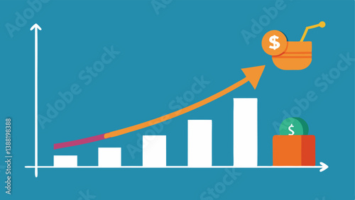 Comparison Graph A graph showing a steep upward trend in prices for common items while savings remain flat visually depicting the relationship between inflation and purchasing