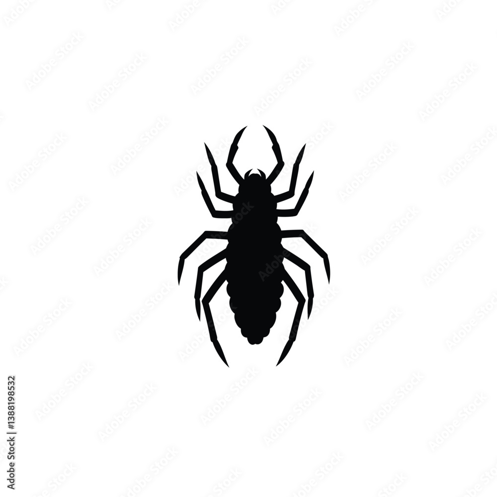 Silhouette vector illustration of a Creepy Crawler icon on a white background Silhouette vector illustration of a Creepy Crawler icon on a white background