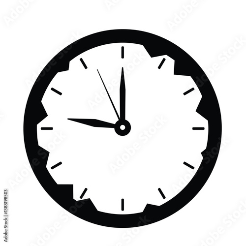 Silhouette vector illustration of a Creepy Clock icon on a white background 