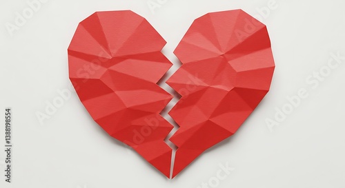 Wallpaper Mural Shattered Heart: A Red Origami Lament AI Generated Torontodigital.ca