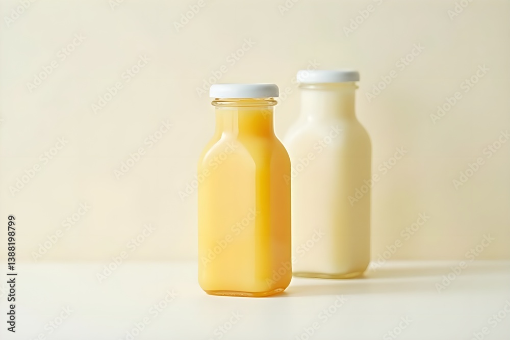 Minimalistic juice packaging concept with a bright and refreshing look Minimalistic juice packaging concept with a bright and refreshing look