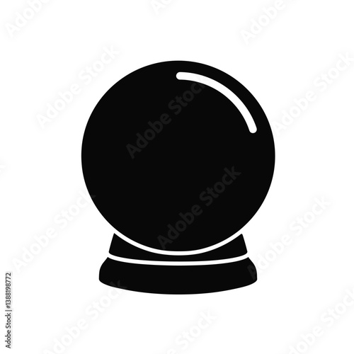 Silhouette vector illustration of a Crystal Ball icon on a white background 
