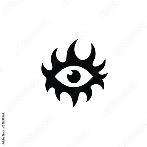 Silhouette vector illustration of a Cursed Vision icon on a white background 