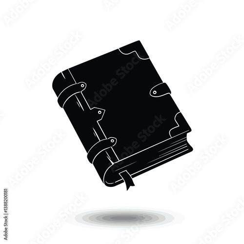 Silhouette vector illustration of a Floating Spellbook icon on a white background 