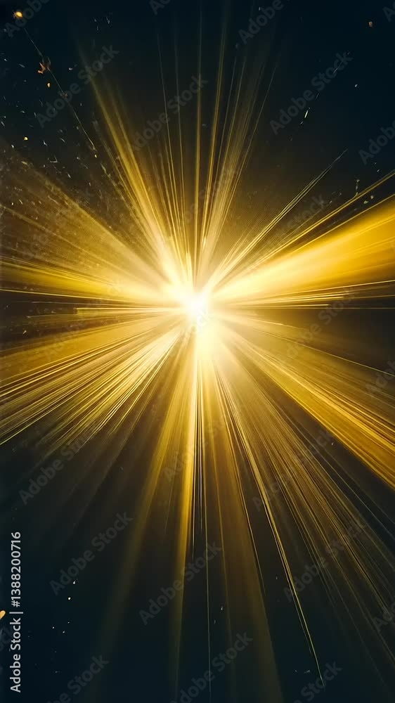 Radiant golden light beams emerging from a central point, creating a vibrant atmosphere Radiant golden light beams emerging from a central point, creating a vibrant atmosphere