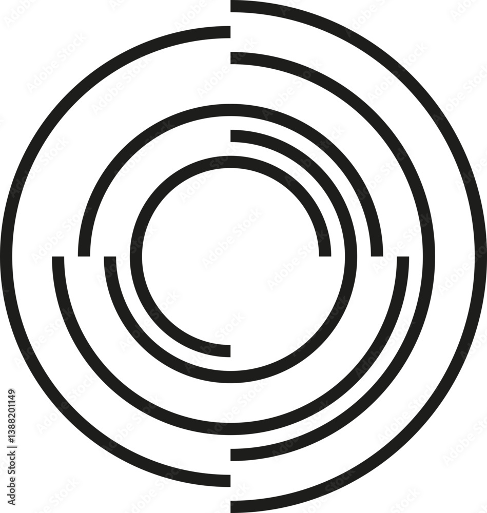 Obraz premium A design featuring concentric irregular incomplete circles.