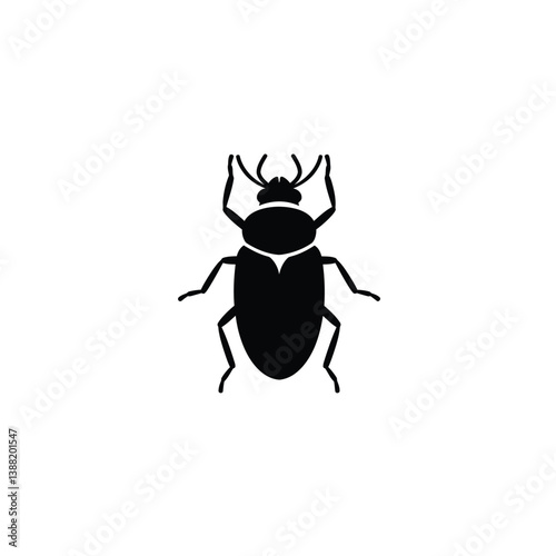 Silhouette vector illustration of a Hanging Bug icon on a white background 
