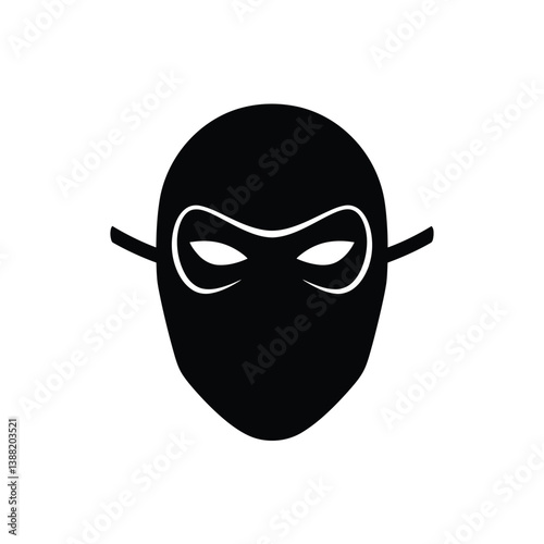 Silhouette vector illustration of a Phantom Mask icon on a white background 