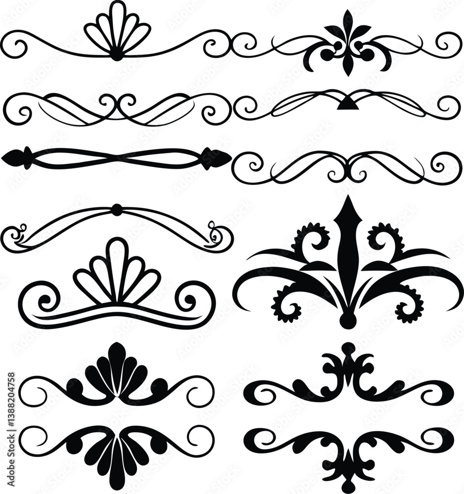Fototapeta premium Editable Black and White Divider Vector 