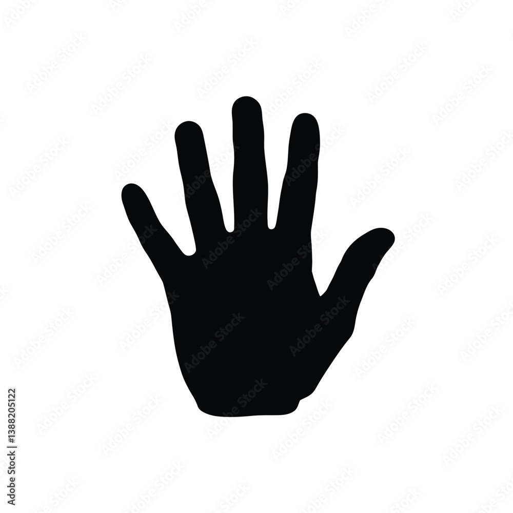 Obraz premium Silhouette vector illustration of a Shadow Hand icon on a white background 