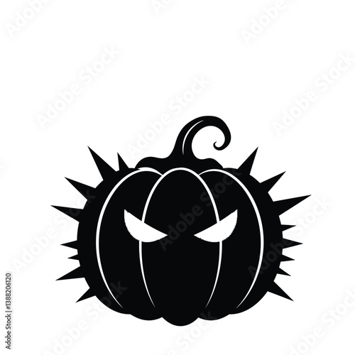 Silhouette vector illustration of a Spiked Pumpkin icon on a white background 