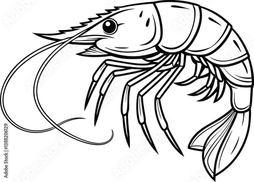 Realistic Shrimp Fish Vector Art
