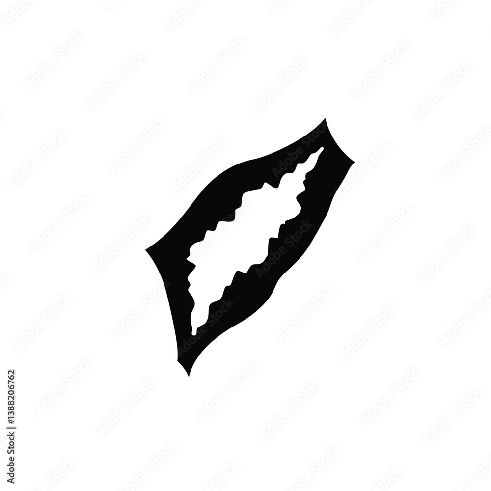 Obraz premium Silhouette vector illustration of a Torn Flesh icon on a white background