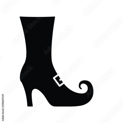 Silhouette vector illustration of a Witch Shoes icon on a white background
