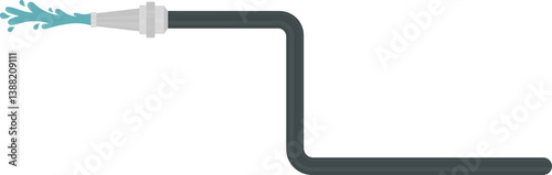 A path depicting a fireman's hose spraying water with a specific curved shape.