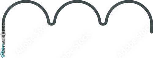 A path depicting a fireman's hose spraying water with a jouncing, bouncing motion.