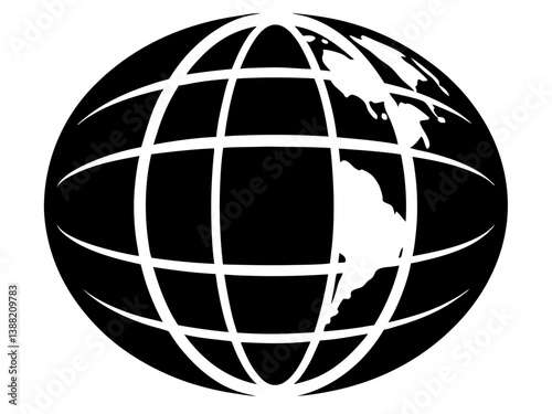 Globe Silhouette Vector Design, Globe SVG, Globe Icon