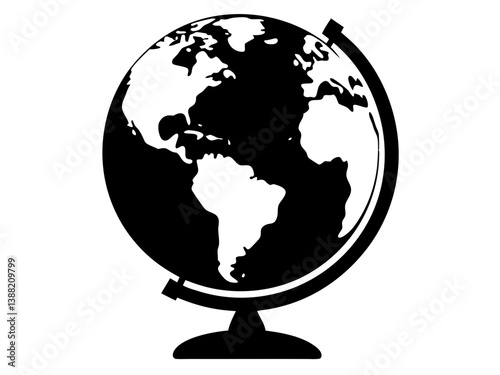 Globe Silhouette Vector Design, Globe SVG, Globe Icon
