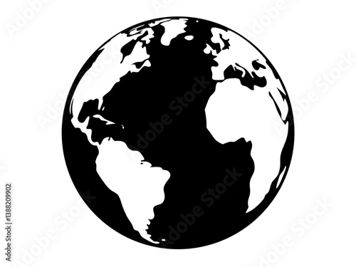 Globe Silhouette Vector Design, Globe SVG, Globe Icon