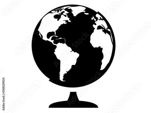 Globe Silhouette Vector Design, Globe SVG, Globe Icon