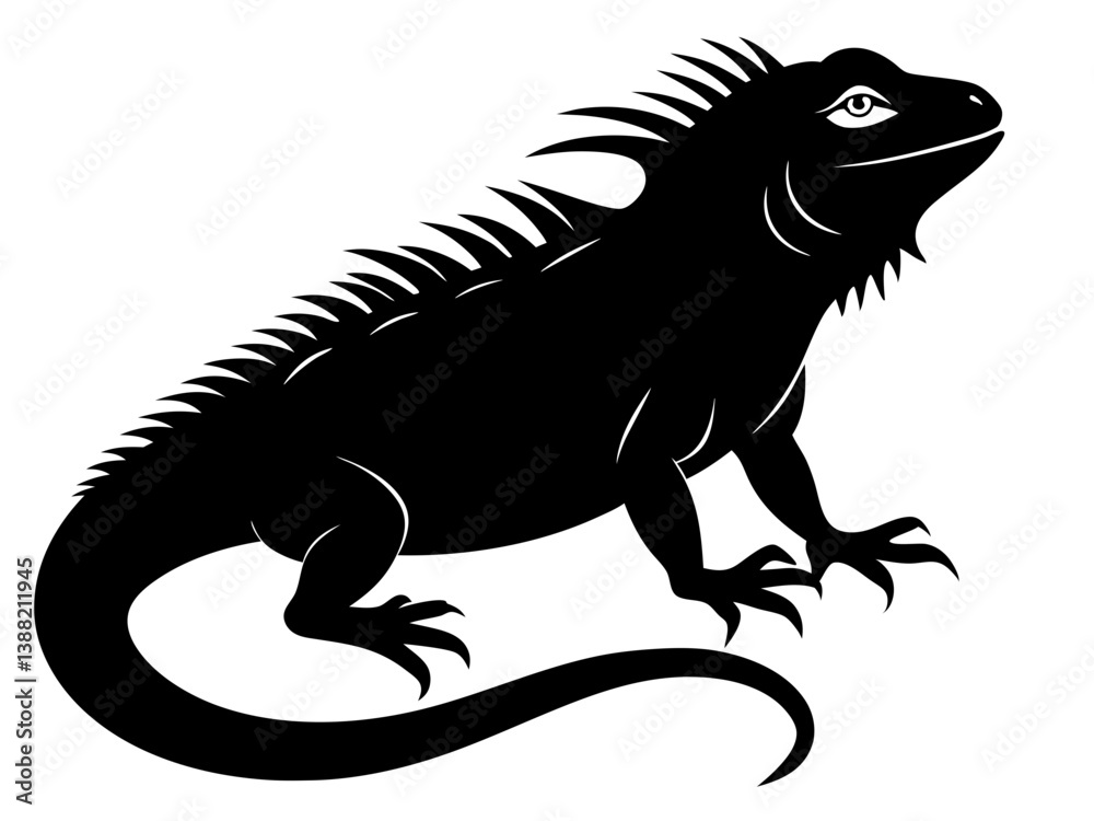 Fototapeta premium Iguana Silhouette Vector Design, Iguana SVG, Iguana Icon