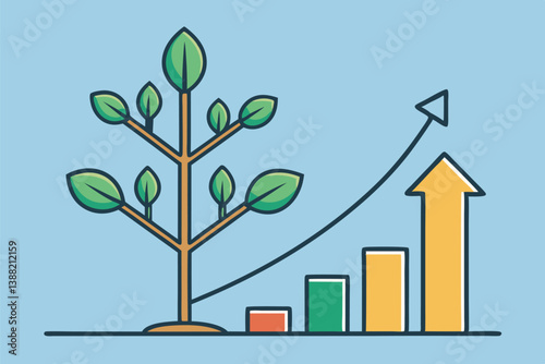 Balance concept illustrated with a vector scale weighing geometric shapes on either side showcasing harmony and equilibrium